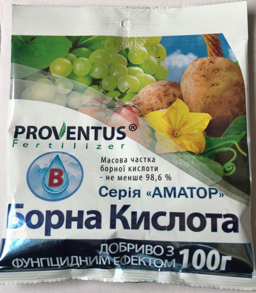 Добриво БОРНА КИСЛОТА з фунгіцидним ефектом 100г ,PROVENTUS, фото 1