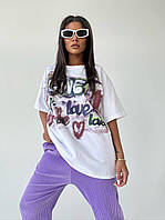 Женская футболка Летняя футболка Модная футболка Футболка с надписью Футболка с принтом V&Vsft