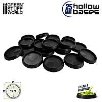 Hollow Plastic Bases - round 25mm (adaptor 20 to 25mm)