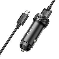 Адаптер автомобільний Hoco Z49A Set Level single port 1USB /QC3.0 18W, 3A (Type-C Cable) Black