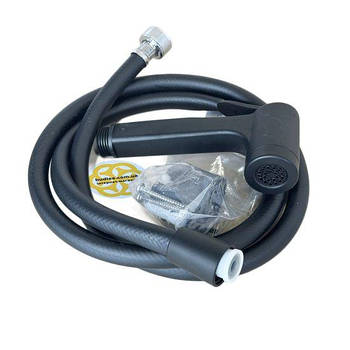 Набір для біде з гігієнічним душем Consolatus 1/2", пластик, ПВХ шланг, чорний Sanpreis