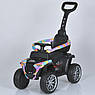 Дитячий електромобіль каталка-толокар 2в1 Bambi Racer M 5732 з батьківською ручкою Блакитний, фото 3