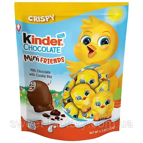 Шоколадные конфеты Kinder Mini Friends Chicken Milk Chocolate 18s 122g - фото 1 - id-p2121501540