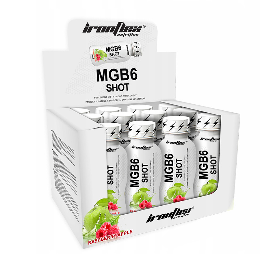 Магній + Вітамін В6 Iron Flex Mg+B6 Shot 12x 100 ml (Apple raspberry), фото 1