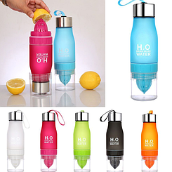 Спортивна пляшка для води та напоїв із соковижималкою 650 мл H2O Drink More Water Elite H-244