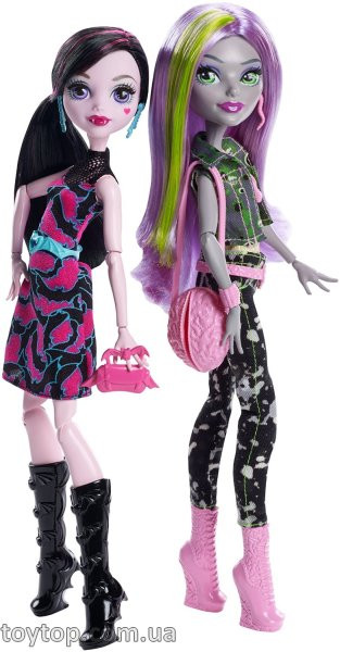 Набор кукол монстер хай Дракулаура и Моаника Monster High Welcome to Monster High Monstrous Rivals 2-Pk Dolls - фото 1 - id-p387988898