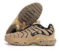 Nike Air Max Plus TN Beige Browm бежевые кроссовки мужские текстиль Найк Аир Макс плюс тн