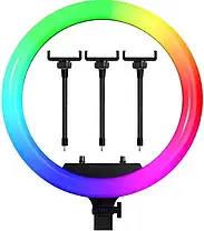 Лампа Кільцева RL-14 RGB + Штатив 2.1м + BT Кнопка, Набір для Блогера Тік-Токера Ютубера Стримера, фото 3