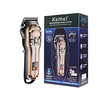 Машинка для стрижки волосся і бороди акумуляторна бездротова Kemei LFJ KM-2618, Тример, фото 3