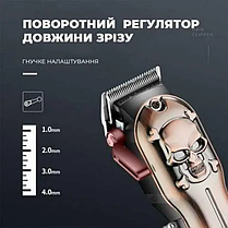 Машинка для стрижки волосся і бороди акумуляторна бездротова Kemei LFJ KM-2618, Тример, фото 4