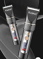 Машинка для стрижки волосся з РК-дисплеєм KEMEI KM-5073, Тример для бороди та вусів, фото 4