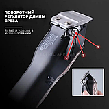 Машинка для стрижки волосся і бороди акумуляторна бездротова Kemei LFJ KM-2616, Тример, фото 4