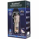 Машинка для стрижки волосся і бороди акумуляторна бездротова Kemei LFJ KM-2616, Тример, фото 10