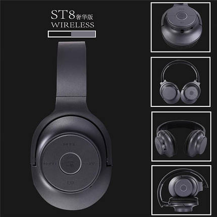 Навушники WIRELESS Bluetooth ST-8, Бездротова гарнітура з плеєром, фото 1