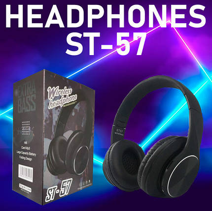 Навушники бездротові ST-57 Bluetooth (Червоний, Срібло, Чорний, Золото), фото 1