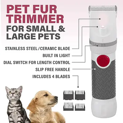 Машинка для Стрижки Paw Perfect для Котів і Собак, Тример для Домашніх Тварин, фото 1