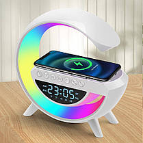Настільна лампа-нічник + бездротова зарядка і Bluetooth колонкою LED Wireless Charging Speaker, фото 4