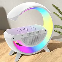 Настільна лампа-нічник + бездротова зарядка і Bluetooth колонкою LED Wireless Charging Speaker, фото 6