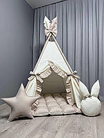 Вігвам для дітей Ніжний Зайчик БОНБОН Повний комплект, вігвам для дівчинки, дитячий вігвам, дитячий намет, дитяча палатка, вігвам