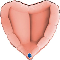 Фольгированный шарик Grabo 18"(46 см) Сердце розовое золото