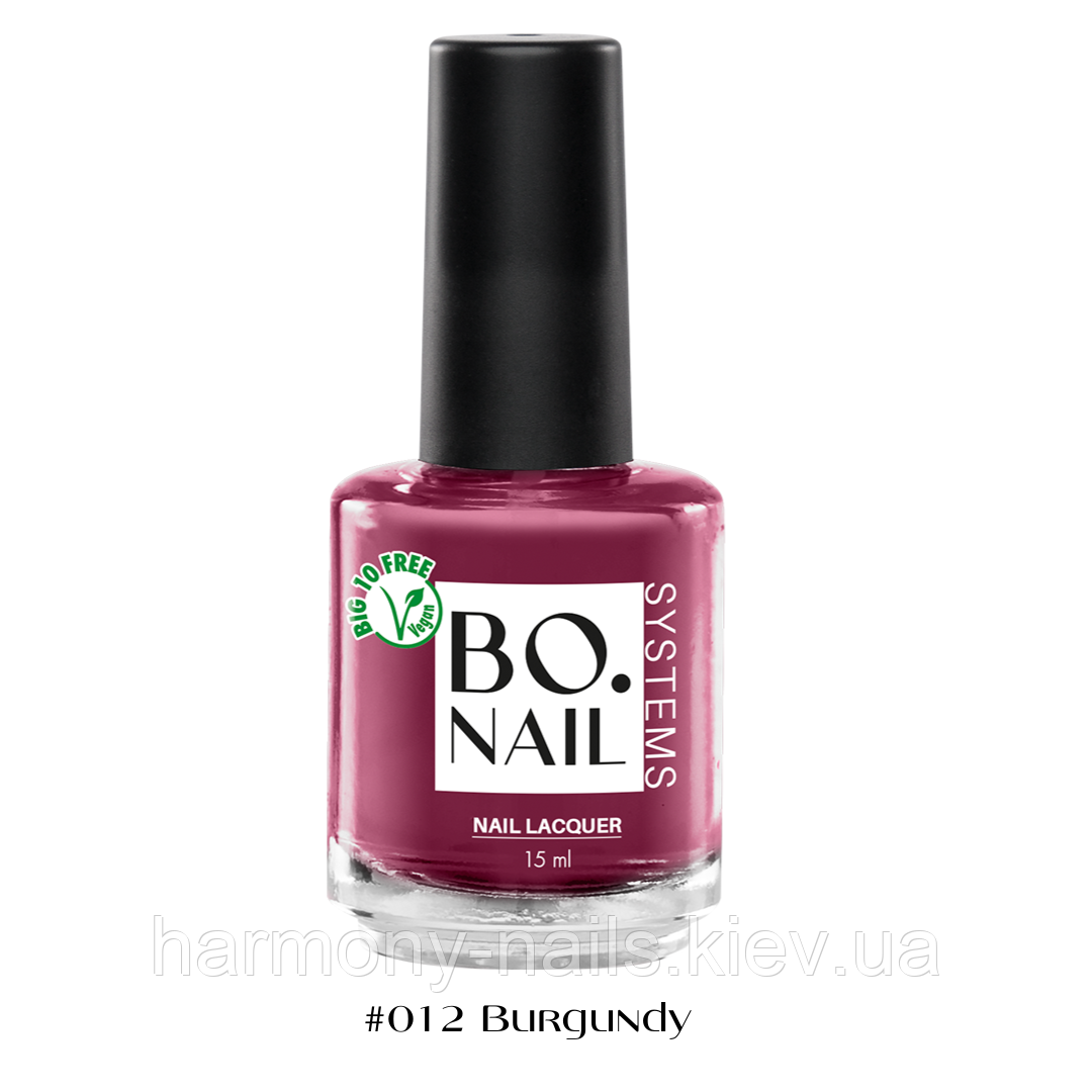 BO.Nail Лак для нігтів #12 Burgundy, 15 мл, фото 1
