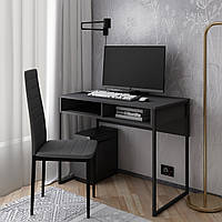 Компьютерный стол письменный Барт 100 х 55 х 78,1 см Графит с полкой. Столик письменный офисный с ящиками