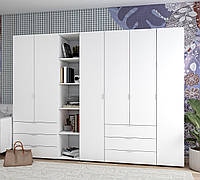 Шкаф для одежды в спальню Гелар Белый 270.7х49.5х203 распашной гардероб для спальни шкафы с этажеркой стеллаж