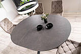 Стіл PORTO CERAMIC 120(160)*120 тем.сірий ефект мармуру/чорний мат, фото 9