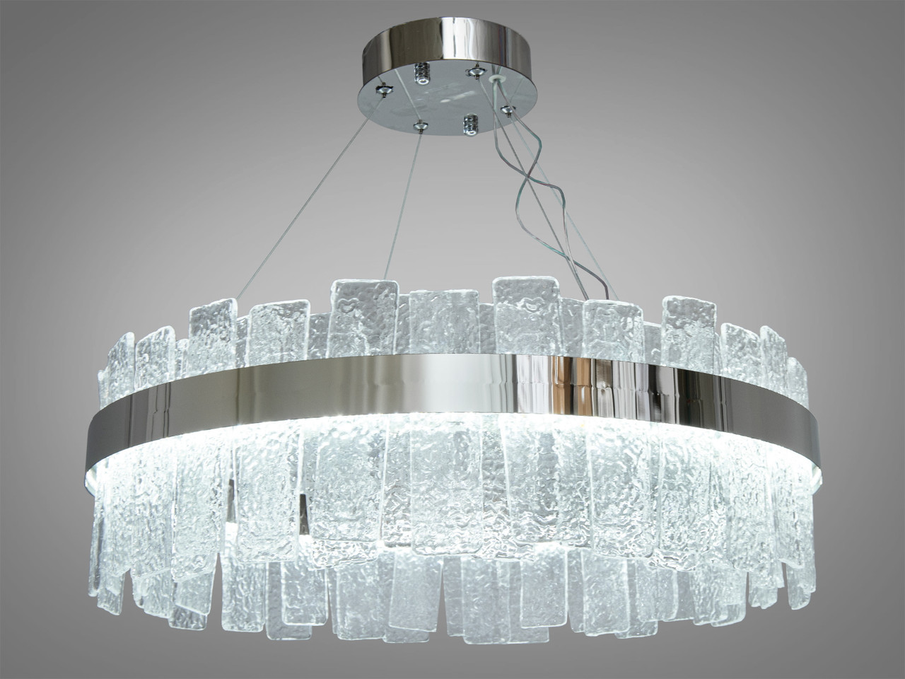 Елегантна кришталева LED люстра у вітальню, колір хром, 140 W на 20 м2 817-600CH-LS, фото 1