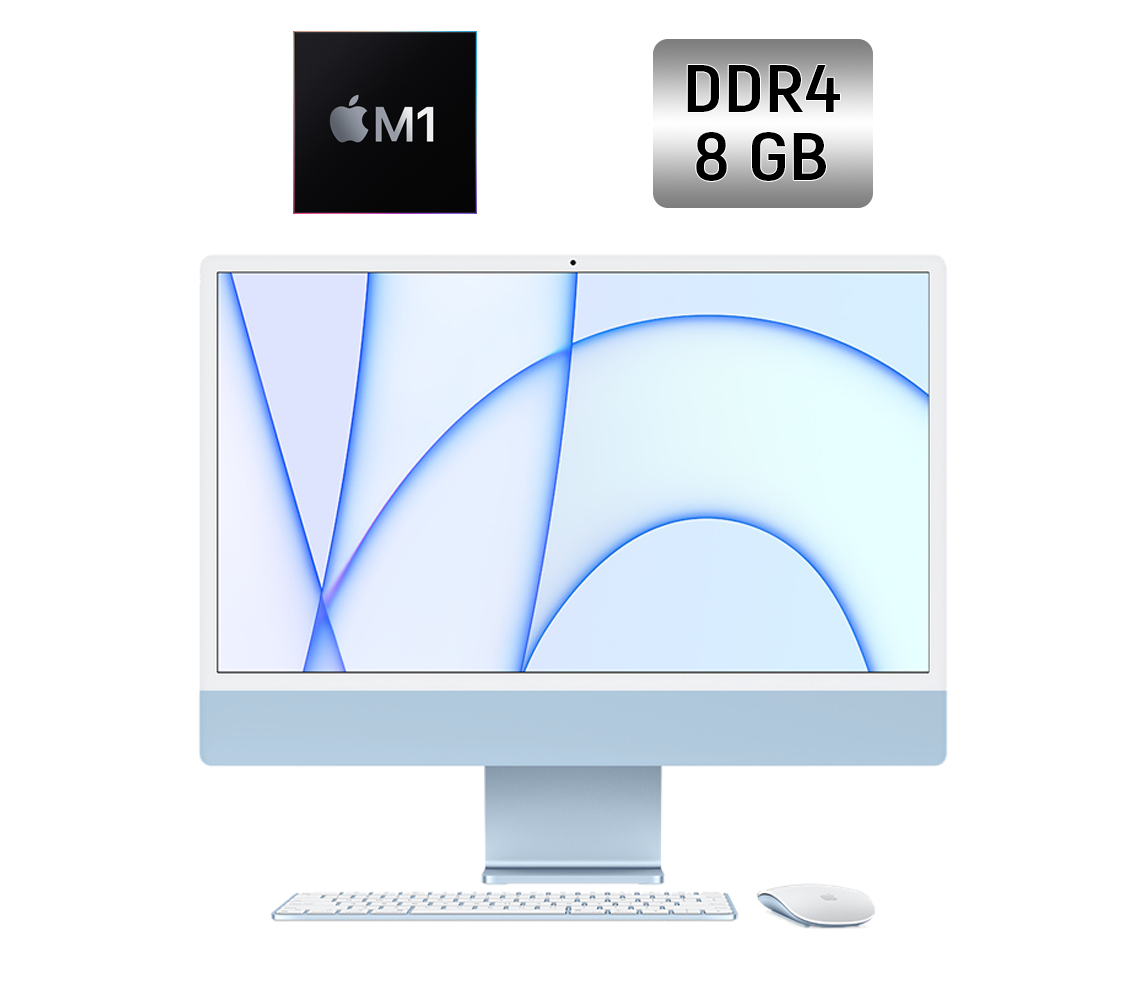Моноблок Apple iMac M1 2021/ 24" (4480x2520)/ Apple M1/ 8 GB RAM/ 256 GB SSD/