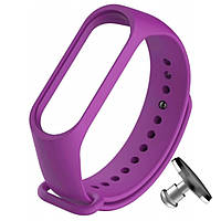 Силиконовый ремешок MRK для фитнес браслета Xiaomi Mi Band 4/3 Purple (15) с металлической кнопкой (mrk2041)