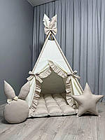 Вігвам для дівчинки Ніжний Зайчик БОНБОН Повний комплект, вігвам для дітей, дитячий вігвам, дитячий намет, вігвам, дитяча палатка