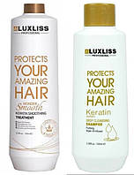 Набор Кератин для выпрямления волос Luxliss Wonder Smooth Keratin Smoothing Treatment 100 мл+шампунь 100 мл