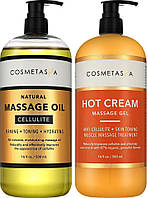 Набор средств от целлюлита Cosmetasa Anti Cellulite Massage Oil и Cosmetasa Hot Cream Massage Gel (2х500 мл)