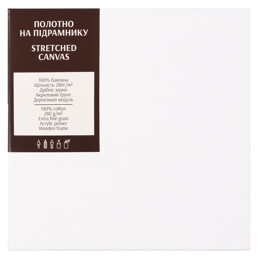 Полотно на підрамнику 15х15 см дрібне зерно бавовна акрил, фото 1