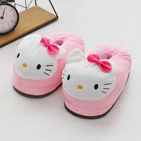 Домашние тапочки-игрушки мягкие Hello Kitty розовые, унисекс, 35-38 / FS-2303