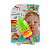 Игрушка Погремушка Baby Toys "Крокодил", игрушка для малышей, погремушка детская (QK8374-6)