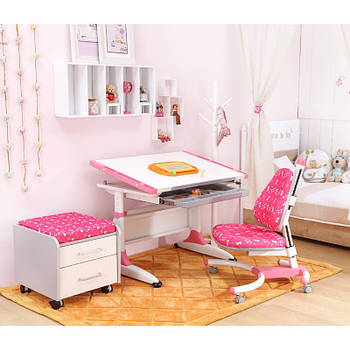 Парта-трансформер KidsMaster K1-Durer Desk з ящиком для канцелярії Pink