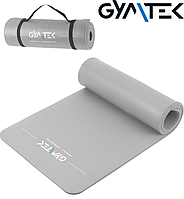 Коврик (мат) для йоги и фитнеса Gymtek NBR 1,5см серый