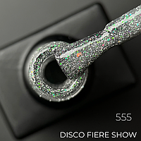 Гель лак светоотражающий с цветными блестками Disco Fiere Show Designer Professional 9мл. №555