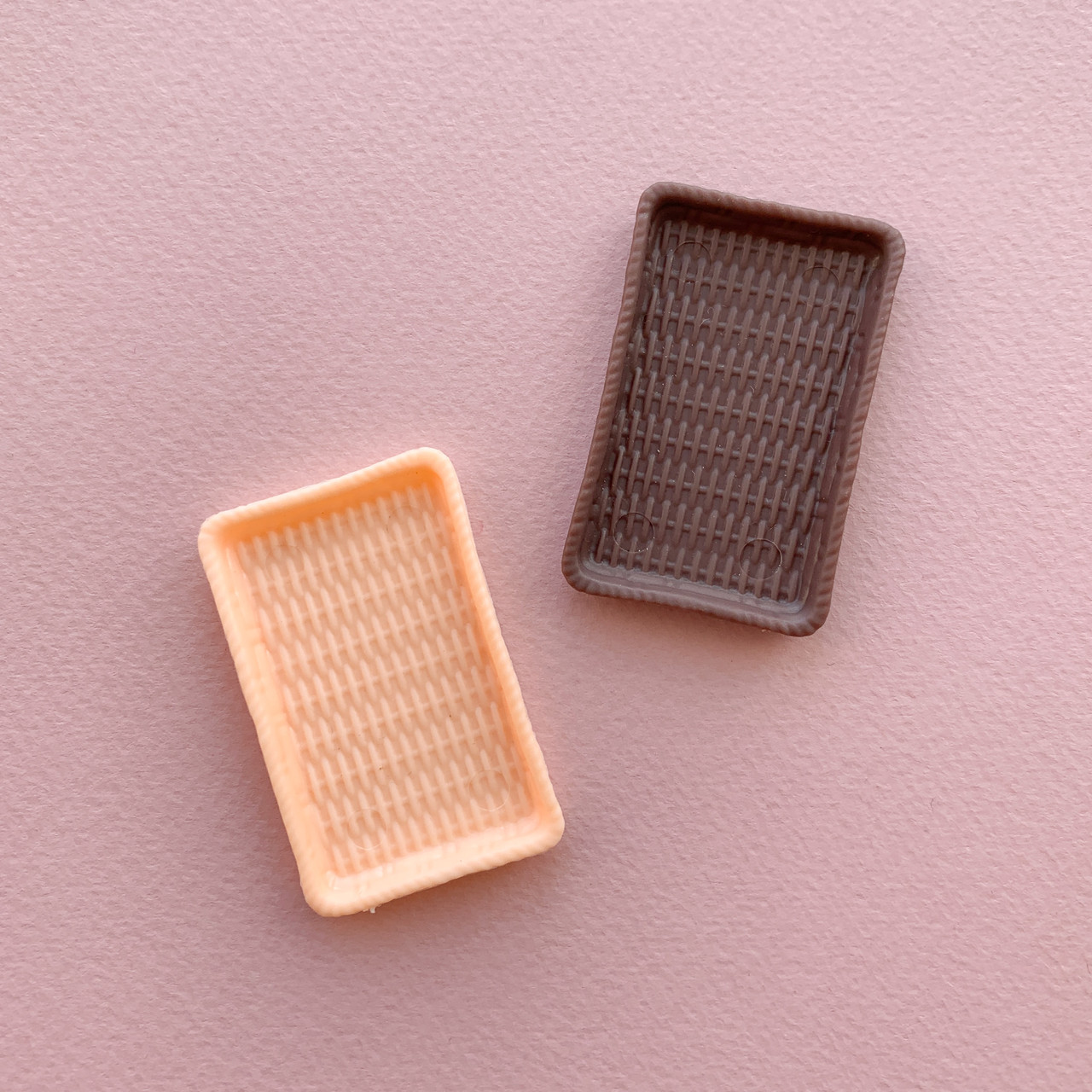 Мініатюра піднос плетений Пластик 5*3 см Випадковий вибір, фото 1