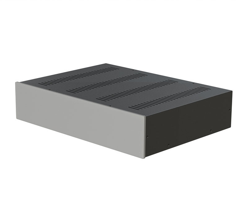 Корпус металлический MiBox с алюминиевой панелью MB-20 (Ш420 Г310 В90) черный - фото 1 - id-p2121346573