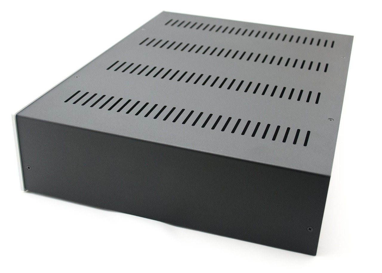 Корпус металлический MiBox с алюминиевой панелью MB-20 (Ш420 Г310 В90) черный - фото 5 - id-p2121346573