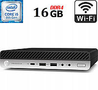 Неттоп HP ProDesk 600 G4 Mini USFF / Intel Core i5-8500T (6 ядер по 2.1 - 3.5 GHz) / 16 GB DDR4 / 256 GB SSD