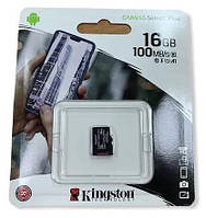 Картка пам'яті micro SDHC 16 GB Kingston (class 10) (UHS-3) (БЕЗ АДАПТЕРА)