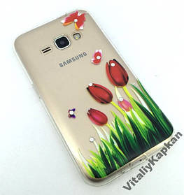 Чохол для Samsung j1 2016, моделі j120 накладка на бампер протиударний Fashion flowers
