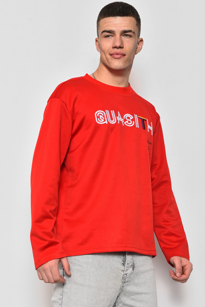 Світшот чоловічий червоного кольору з написом р.XL 174694P, фото 1