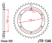 Мотозірка задня  JTR1346.44 Honda  VFR800, Honda  CB1000