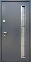 Двери входные металлические Металл/МДФ Адель 1 стеклопакет Ваш ВиД Антрацит 860,960х2050 Левое/Правое