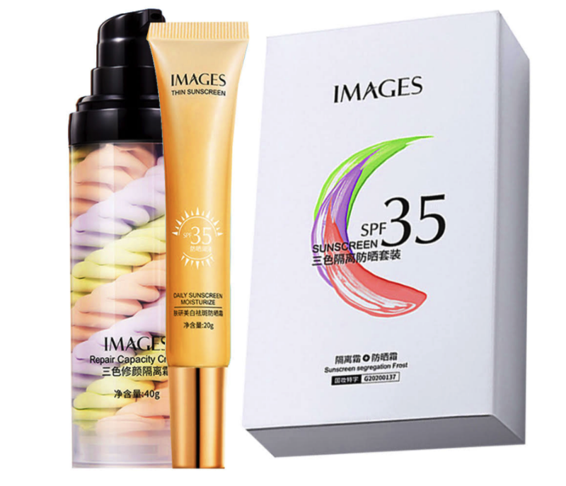 Набор 2в1 -выравнивающая база под макияж + крем для лица солнцезащитный SPF35 IMAGES - фото 1 - id-p2121746724